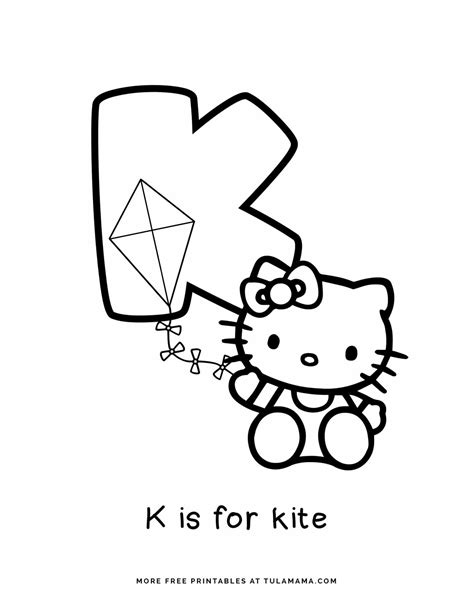 Hello Kitty Alphabet Letters Coloring Pages