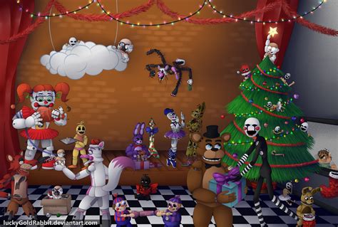 Christmas Night At Freddys By Luckygoldrabbit On Deviantart Anime