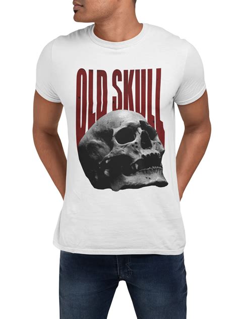 Mens T Shirt Motif Old Skull Men Shirt With Skull Skull Etsy Uk