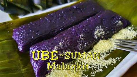 Ube Suman Malagkit Budbud Suman Na Ube Filipino Steamed Sticky Rice