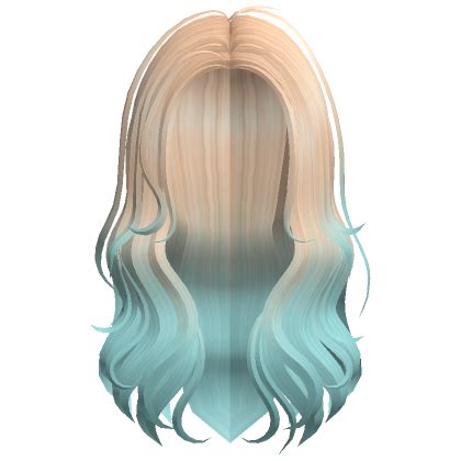 Long Wavy Middle Part Blonde Blue Ombre Roblox
