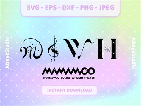 Mamamoo Hwasa Solar Moonbyul Wheein Logos Set Kpop Svg Png Etsy