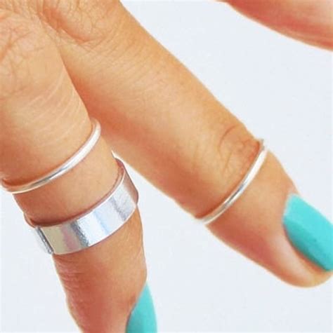 Silver Knuckle Ring Set Of Above The Knuckle Rings Stacking Etsy