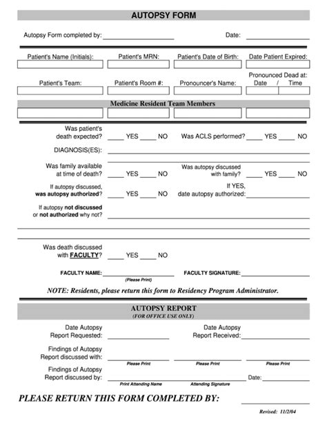 Autopsy Report Template Fill Online Printable Fillable Inside Blank