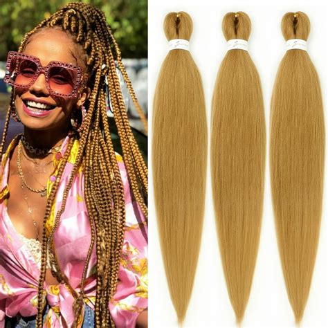 Amazon Honey Blonde Braiding Hair Pre Stretched Inch Packs Pre Stretched Braiding