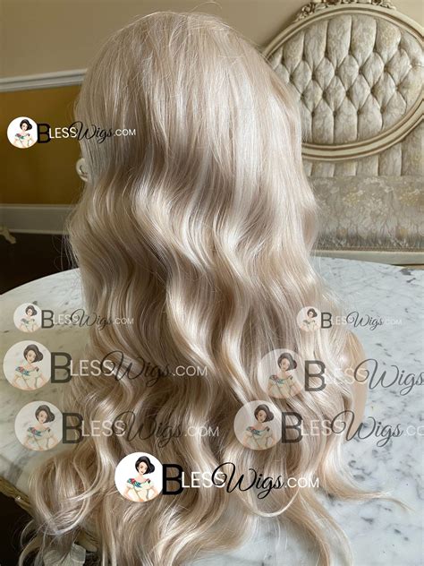 Blesswig Pretty Ash Platinum Blonde Lace Front Wig Human Etsy