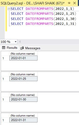 Datefromparts In Sql Server Big Data And Sql