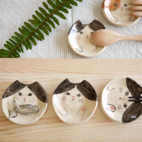 Chopstick Rest Of A Black And White Cat 設計館 Meijiji Pottery 筷子 筷架 Pinkoi