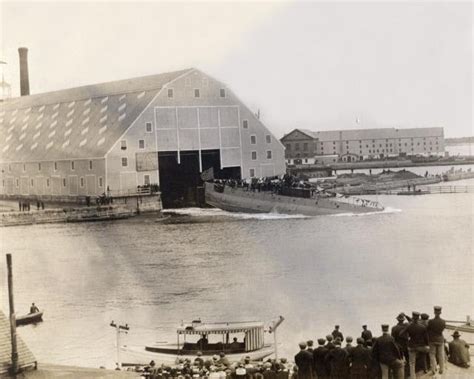 Crowds gathered at the Portsmouth Naval Shipyard (Portsmouth, NH ...