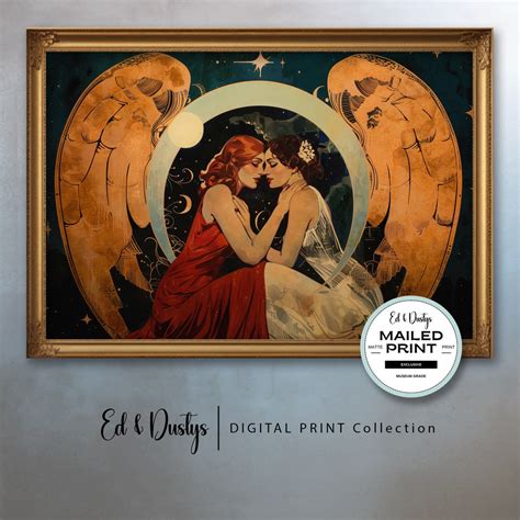 LGBTQ Wall Decor S Style Lesbian Art Print Sapphic Art Lgbtq Oil Painting Pride Month