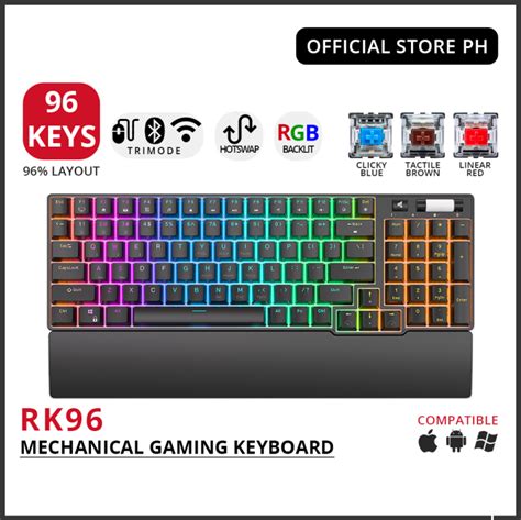 Royal Kludge Rk Rgb Tri Mode Bt G Usb C Hot Swappable Mechanical Keyboard Keys