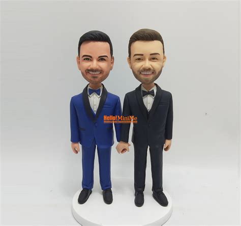 Gay Cake Toppers For Wedding Same Sex Wedding Cake Topper Wedding Bobblehead Custom Gay