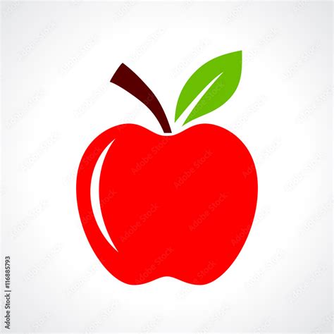 Red Apple Vector Illustration Stock Vector Adobe Stock