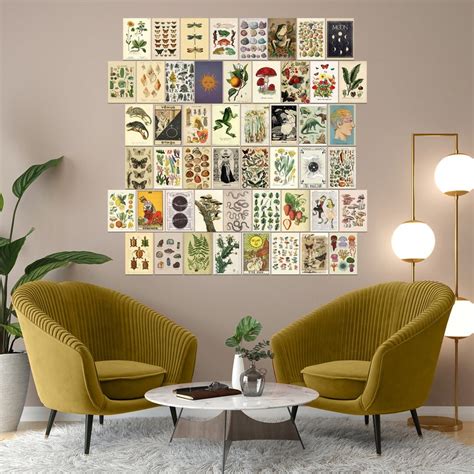 50 Pc Vintage Wall Collage Kit Vintage Room Bedroom Wall Dorm Etsy