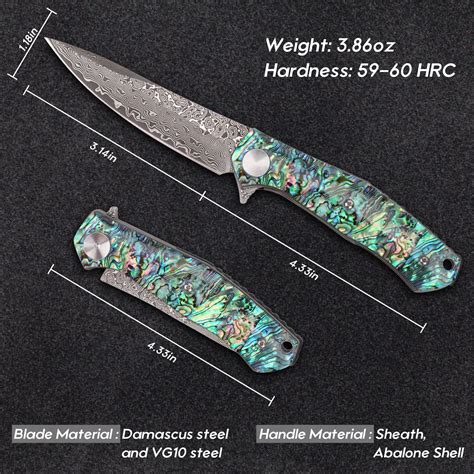 Buy Benkey Damascus Steel Folding Pocket Knife With Clip Sharp Edc