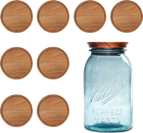 Amazon Wooden Mason Jar Lids 8 Pcs Bamboo Wooden Storage Lids