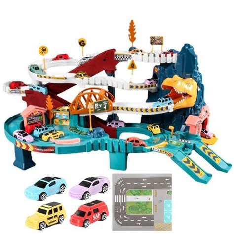 Voitures Piste Enfants Circuit Voiture Dinosaure Jouet Enfant Avec