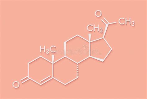 Progesterone Female Sex Hormone Molecule Plays Role In Menstrual Cycle And Pregnancy Skeletal