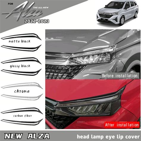 Vemart Perodua Alza New Facelift Car Head Lamp Eye Lip Cover