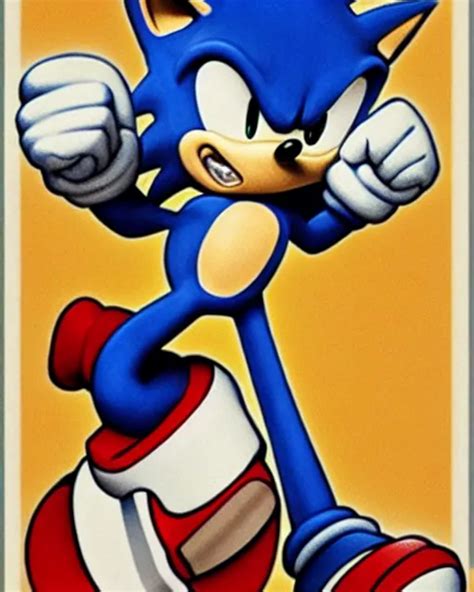 Sonic The Hedgehog American Propaganda Poster Ww 2 Stable Diffusion