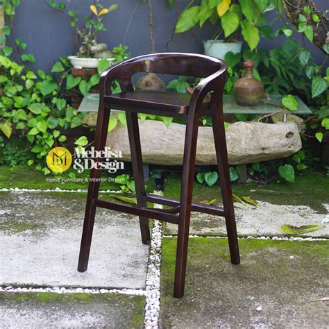 Kursi Bar Stools Kayu Jati Scandinavian Japandi