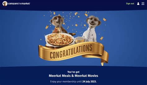 1 Year Meerkat 2 For 1 Rewards (Meals and Movies) for FREE | hotukdeals