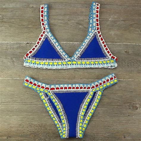 Szydełkowy kostium kąpielowy Bikinis Damskie Strój kąpielowy Sexy Bandaż Brazylijskie Bikini