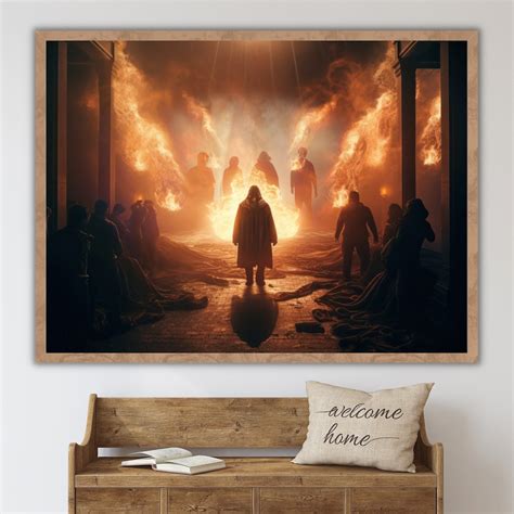 Shadrach Meshach And Abednego Jesus Bible Art Modern Bible Poster Jesus Print Art Bible