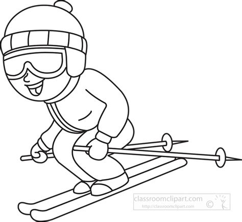 Sports Outline Clipart-ice skating black white outline