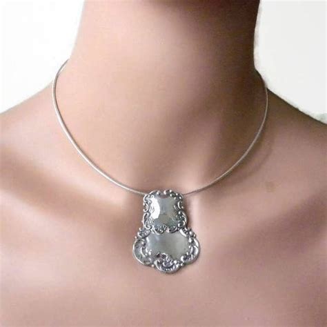 Sterling Silver Artisan Necklace Modern Silver Pendant