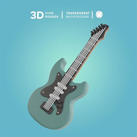 Ilustración 3d de la guitarra eléctrica psd Archivo PSD Premium