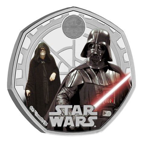 Uk 2023 50p Star Wars Darth Vader And Emperor Palpatine Silver Coloured