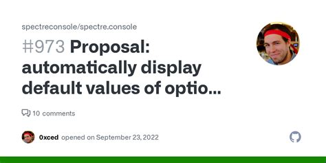 Proposal Automatically Display Default Values Of Options In The Help