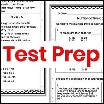 Oa And Oa Multiplicative Comparisons Practice Sheets Tpt