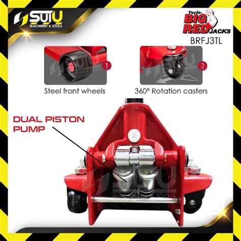 BIGRED BRFJ3TL 3TON 3 Ton Double Piston Low Profile Floor Jack Auto