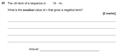 Gcse 9 1 Maths Sequences Past Paper Questions Pi Academy