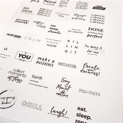 Washi Sticker Quotes Clear Stamps And Planner Von Gero Kreativ
