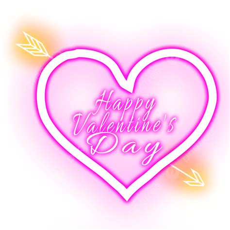 Neon Valentine Light Png Transparent Valentines Day Arrow Through