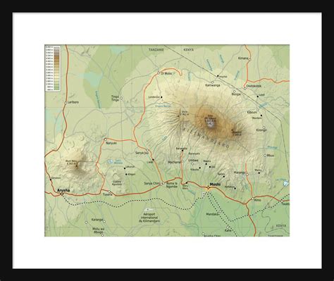 Mount Kilimanjaro Map Print Poster Kilimanjaro Sepia - Etsy