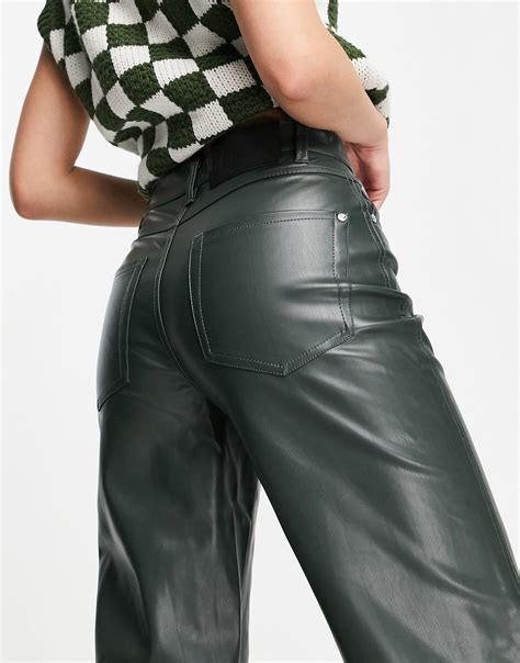 Aggregate More Than Bershka Faux Leather Trousers Super Hot In