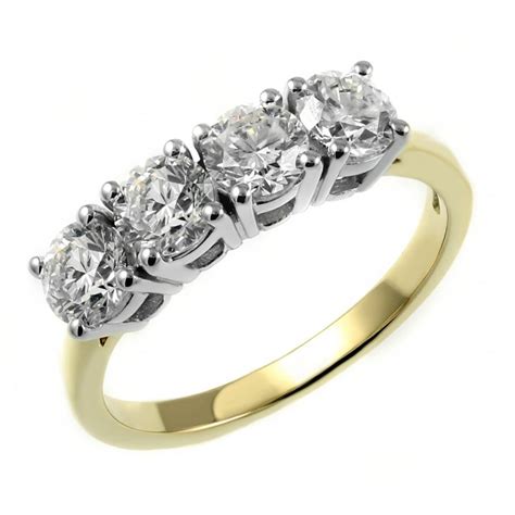 18ct yellow gold 1.20ct GIA round brilliant diamond 4 stone ring - JEWELLERY from Mr Harold and ...