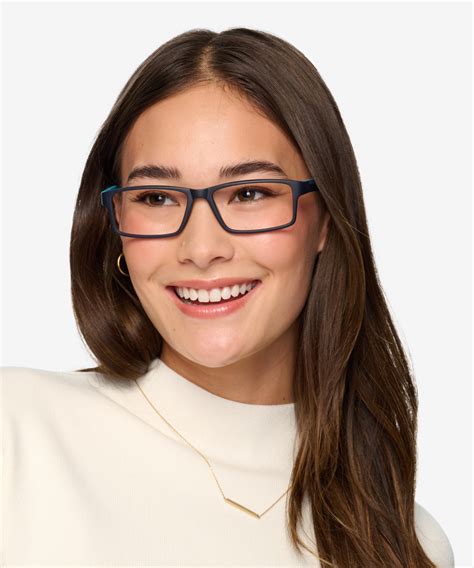 Bandon Rectangle Navy Full Rim Eyeglasses Eyebuydirect