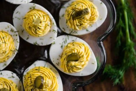 Dill Pickle Deviled Eggs - Self Proclaimed Foodie