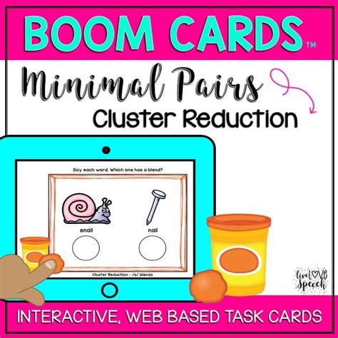 Cluster Reduction Minimal Pairs Boom Cards™ Speech Therapy Distanc Live Love Speech