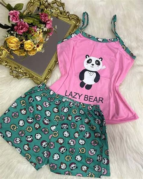 PIJAMA ALÇA PANDA ROSA CLARO Império Lingerie