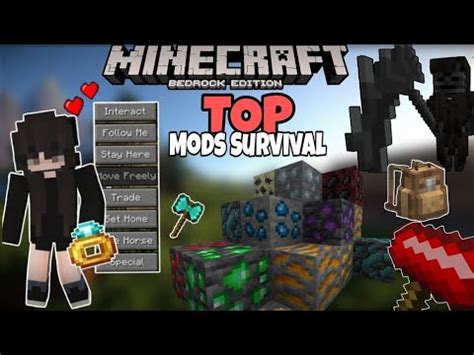 Top Mejores Mods Para Survival En Minecraft Bedrock Youtube