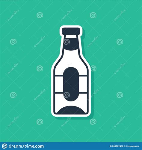 Icono De Botella De Cerveza Azul Aislado En Fondo Verde Vector