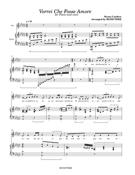 Vorrei Che Fosse Amore Voice Digital Sheet Music Sheet Music Plus