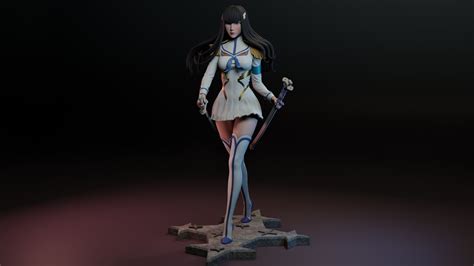 Satsuki Kiryuin Kill La Kill 3d Render Digital Art By Qaz