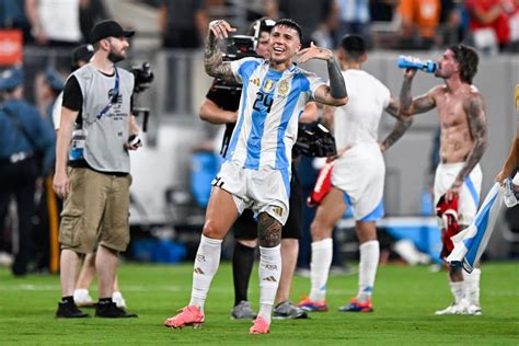 (Images): Enzo Fernandez celebrates Argentina reaching Copa America